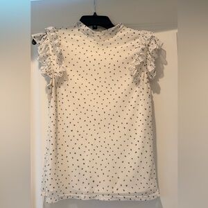 Chic White Ruffle Sleeve Blouse